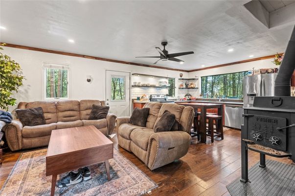 Interior, Kitchen, Living room, Recessed Lighting, Wood Texture Flooring