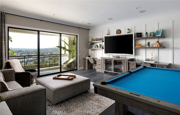 Billiard Table, Game Room, Interior, Living room, Recessed Lighting, Wood Texture Flooring