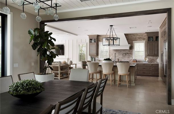 Dining room, Interior, Kitchen, Pendant Lights, Recessed Lighting, Stone Walls