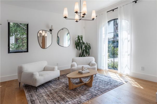 Chandelier, Interior, Living room, Wood Texture Flooring