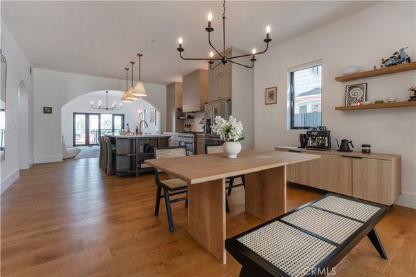 Chandelier, Dining room, Interior, Kitchen, Pendant Lights, Wood Texture Flooring