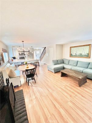 Dining room, Interior, Kitchen, Living room, Pendant Lights, Wood Texture Flooring