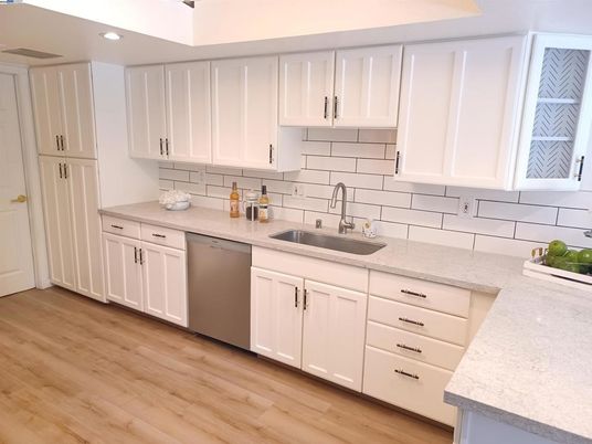 Interior, Kitchen, Recessed Lighting, Wood Texture Flooring