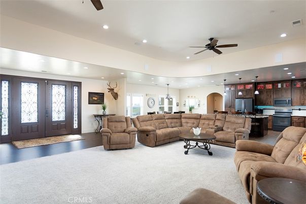 Interior, Kitchen, Living room, Pendant Lights, Recessed Lighting, Wood Texture Flooring