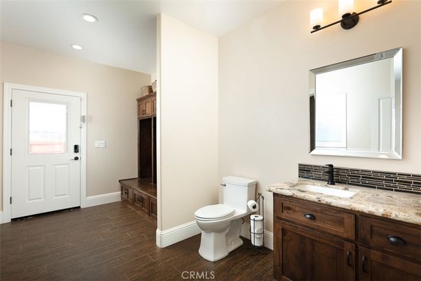 Bathroom, Interior, Recessed Lighting, Wood Texture Flooring