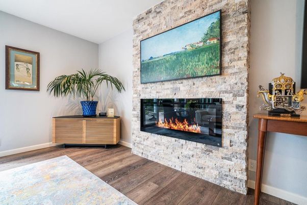 Fireplace, Interior, Wood Texture Flooring