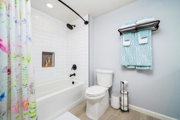 Bathroom, Interior, Recessed Lighting, Wood Texture Flooring