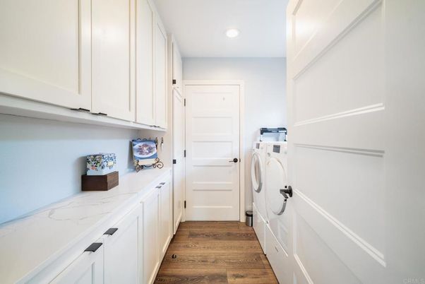 Interior, Recessed Lighting, Utility Closets, Washer, Wood Texture Flooring