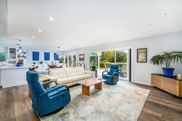 Dining room, Interior, Kitchen, Living room, Pendant Lights, Recessed Lighting, Wood Texture Flooring