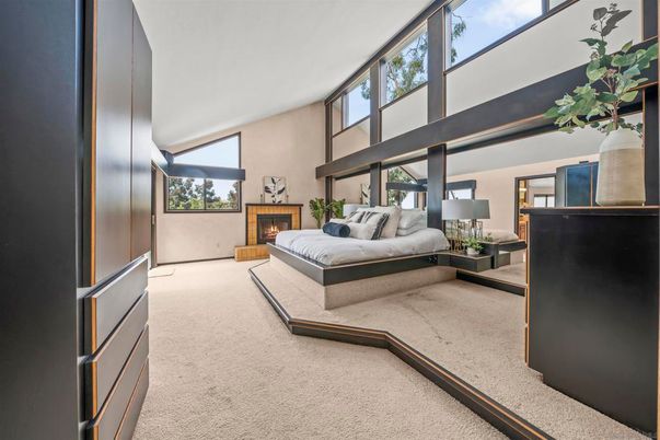 Bedroom, Fireplace, Interior