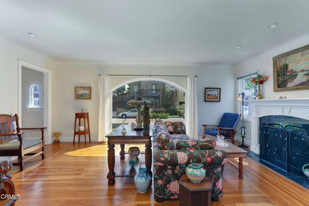 Fireplace, Interior, Recessed Lighting, Wood Texture Flooring