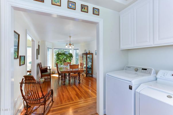 Dining room, Interior, Washer, Wood Texture Flooring