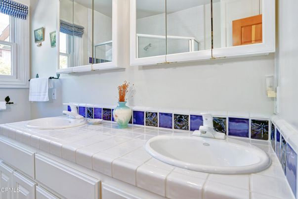 Bathroom, Dual Sink Vanities, Interior, Tile Countertops
