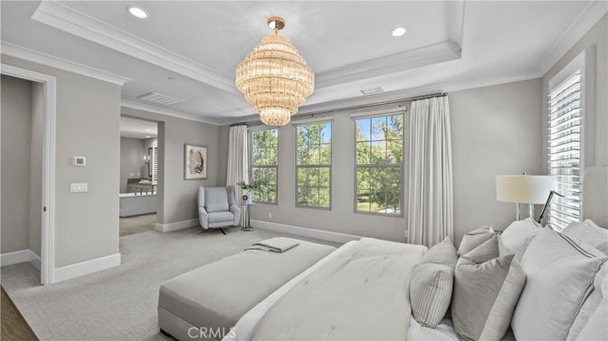 Bedroom, Chandelier, Interior, Recessed Lighting