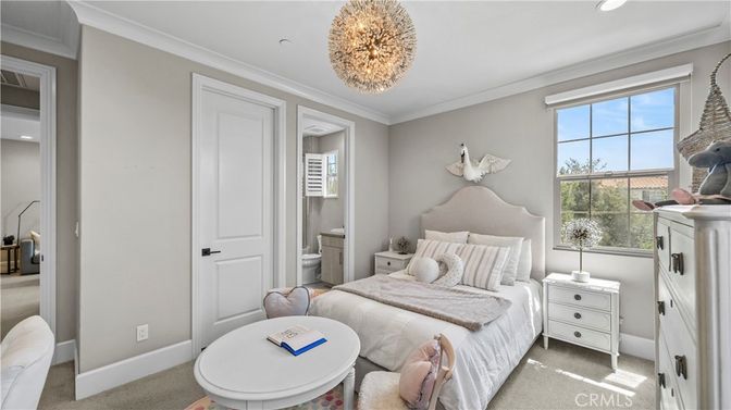 Bedroom, Chandelier, Interior, Recessed Lighting