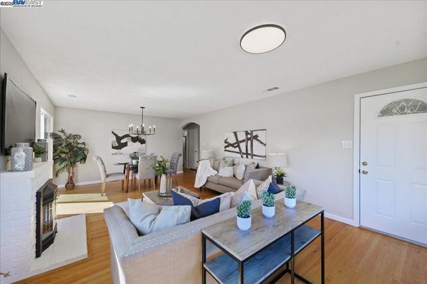 Chandelier, Dining room, Fireplace, Interior, Living room, Wood Texture Flooring