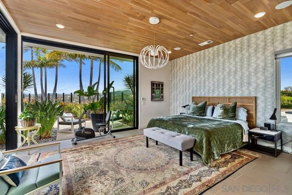 Bedroom, Interior, Pendant Lights, Recessed Lighting, Wooden Ceilings, Wood Texture Flooring