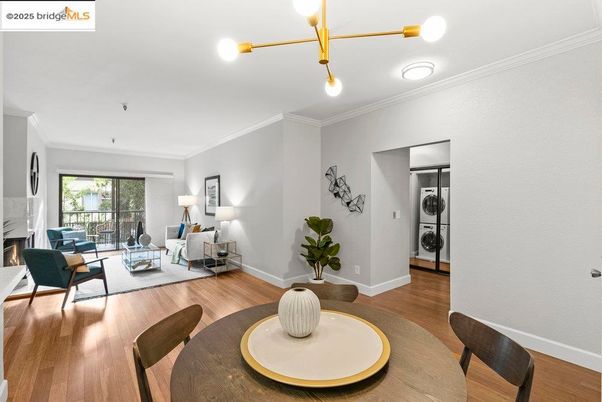 Fireplace, Interior, Living room, Washer, Wood Texture Flooring