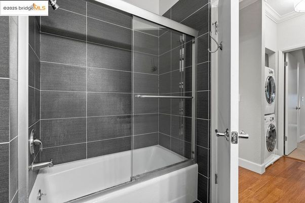 Bathroom, Glass Shower, Interior, Wood Texture Flooring