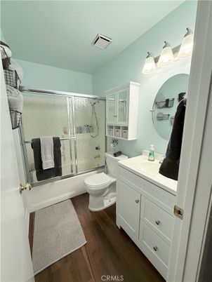 Bathroom, Glass Shower, Interior, Wood Texture Flooring