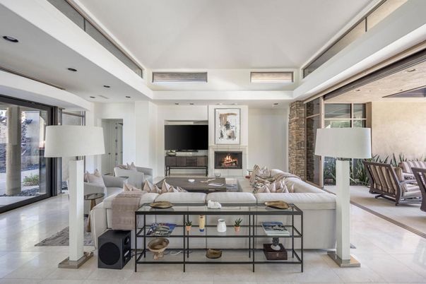 Fireplace, Interior, Living room, Recessed Lighting
