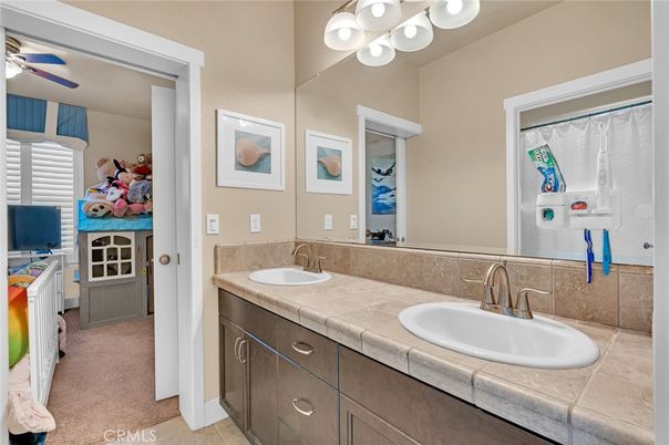 Bathroom, Dual Sink Vanities, Interior, Tile Countertops