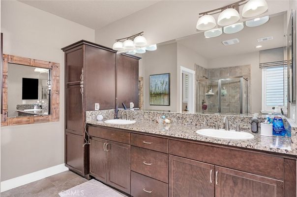 Bathroom, Dual Sink Vanities, Glass Shower, Interior