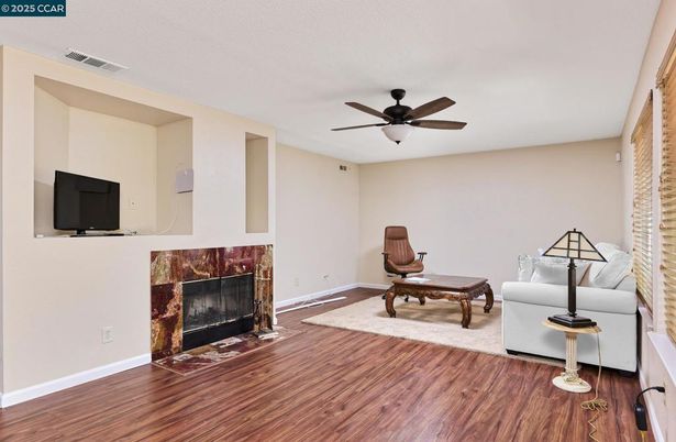 Fireplace, Interior, Wood Texture Flooring