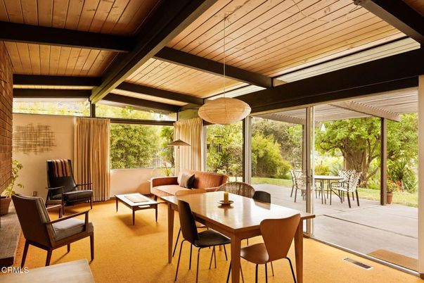 Dining room, Interior, Pendant Lights, Wooden Beams, Wooden Ceilings