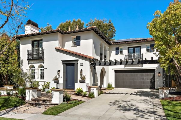 Attached, Exterior, Facade, Spanish Mediterranean