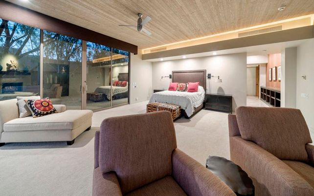Bedroom, Interior, Living room, Recessed Lighting, Wooden Ceilings