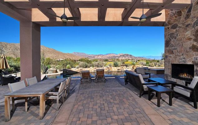 Exterior, Fireplace, Pool