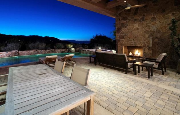 Exterior, Fireplace, Pool
