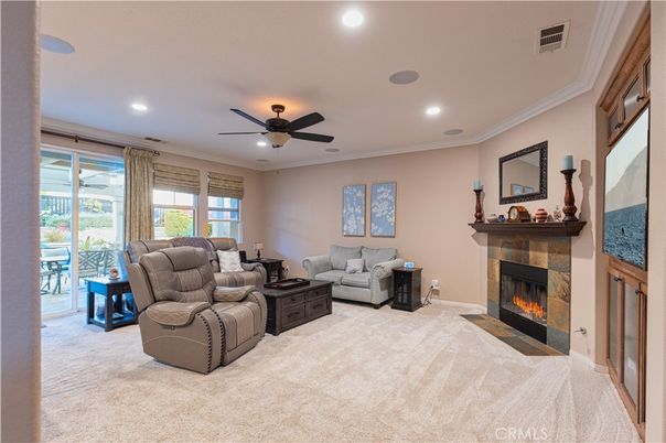 Fireplace, Interior, Living room, Recessed Lighting