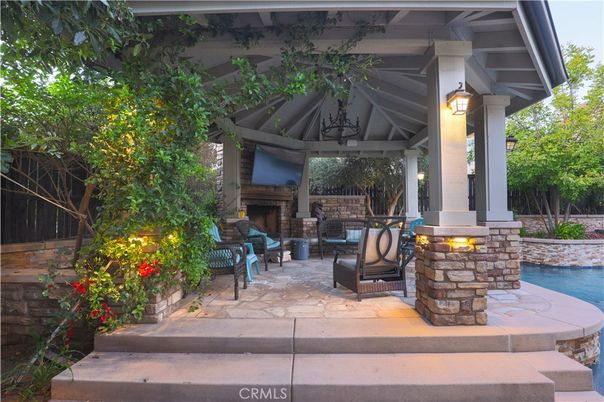 Exterior, Fireplace, Pool