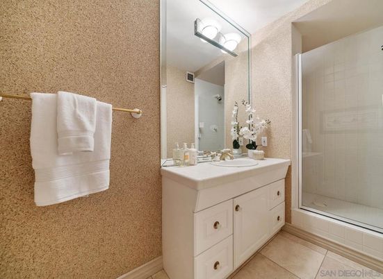 Bathroom, Glass Shower, Interior, Tile Countertops