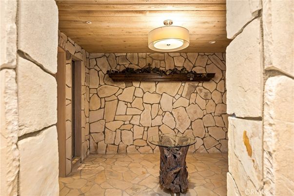 Interior, Stone Walls, Wooden Ceilings