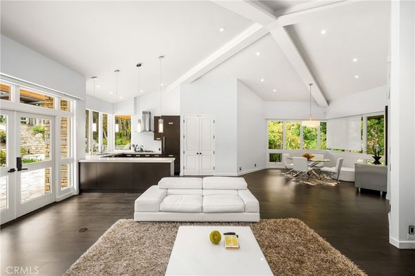 Dining room, Interior, Kitchen, Living room, Pendant Lights, Recessed Lighting, Wood Texture Flooring
