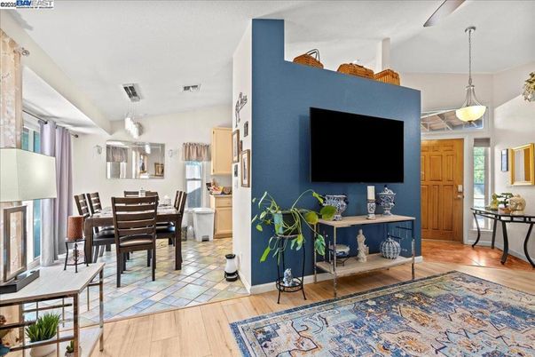 Dining room, Interior, Kitchen, Pendant Lights, Wood Texture Flooring