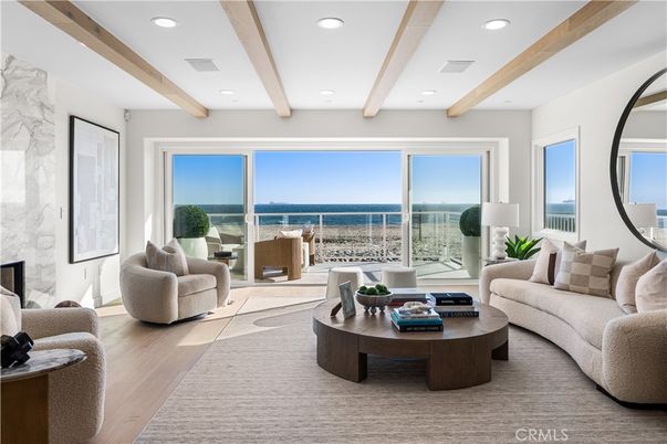 Interior, Living room, Recessed Lighting, Water, Wooden Beams, Wood Texture Flooring