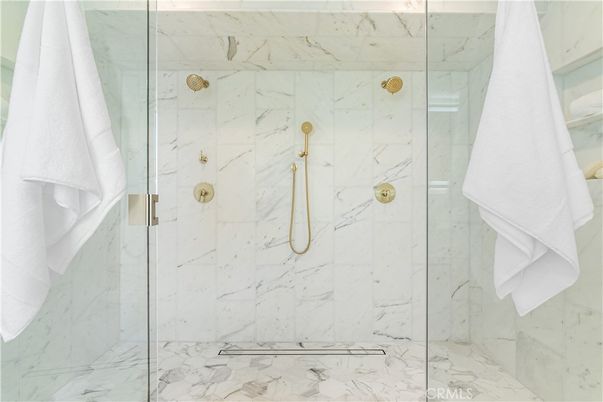 Bathroom, Glass Shower, Interior, Marble, Marble Walls