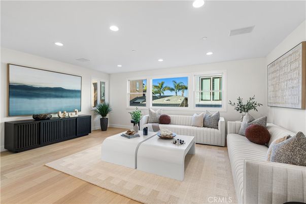 Interior, Living room, Recessed Lighting, Water, Wood Texture Flooring