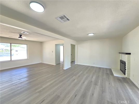 Empty room, Fireplace, Interior, Wood Texture Flooring