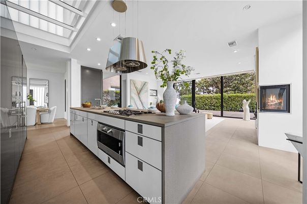 Dining room, Fireplace, Interior, Kitchen, Pendant Lights, Recessed Lighting, Stainless Steel Appliances