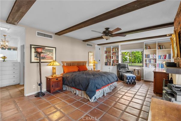 Bedroom, Chandelier, Interior, Wooden Beams