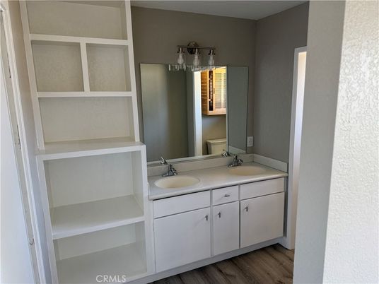 Bathroom, Dual Sink Vanities, Interior, Wood Texture Flooring