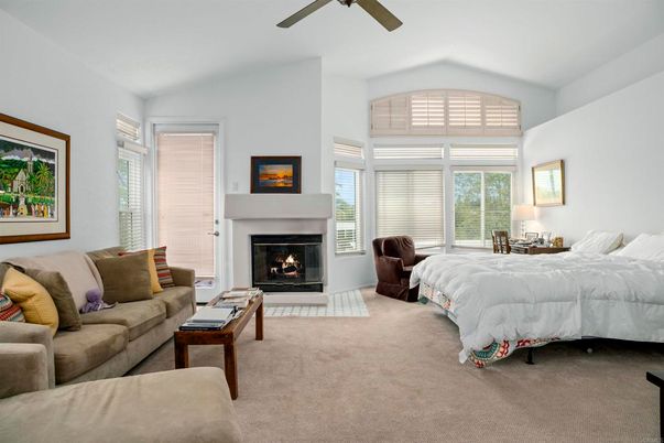 Bedroom, Fireplace, Interior
