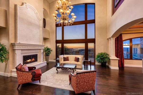 Chandelier, Fireplace, Interior, Living room, Wood Texture Flooring
