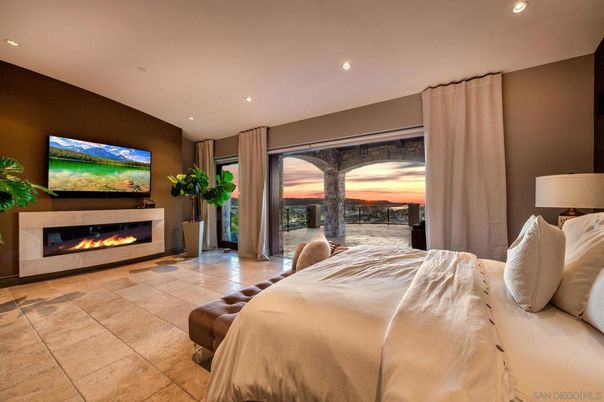 Bedroom, Fireplace, Interior, Recessed Lighting