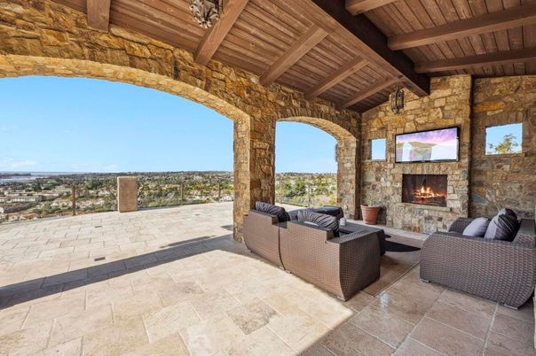 Exterior, Fireplace, Wooden Beams